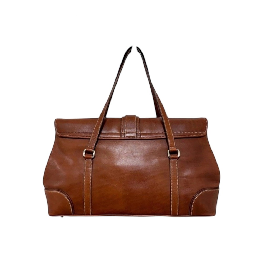 SOLD Vintage Coach Hamptons Flap Satchel Brown Glovetanned Leather Bag 9268 - Picture 4 of 8